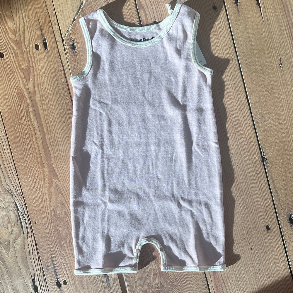 Misha & Puff baby tank romper in Parfait, 12-18 m